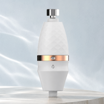 BriskSpring M2-A 1/2 Inch Shower Water Purifier dengan 316L stainless steel mesh dan Silver Activated Carbon MSAP KDF untuk filtrasi efisiensi tinggi