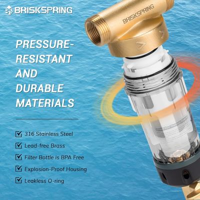 BPA Bebas 40 Mikron Spin Down Sediment Filter Mencegah Skala dan Korosi