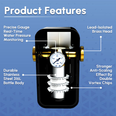 Penglembut Air Dan Filter Combo 4T/H Decaler Air Aliran Besar Untuk Air Keran Kota Rumah