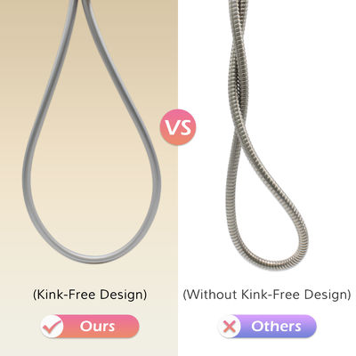 Berkualitas Tinggi Super Soft Anti-Twist Silicone Shower Hose untuk Shower Head Handheld