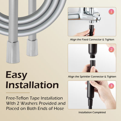 Super Soft Extra Long Kink-Free Silikon Handheld Shower Hose Ekstensi 360 derajat Gratis Rotasi