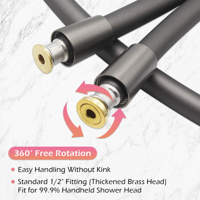 Super Soft Extra Long Kink-Free Silikon Handheld Shower Hose Ekstensi 360 derajat Gratis Rotasi