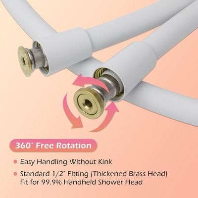 Revolusioner Ultra Soft Anti Kink Silicone Shower Hose Extension Dengan Inserts Kuningan Dan Nut