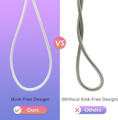 Revolusioner Ultra Soft Anti Kink Silicone Shower Hose Extension Dengan Inserts Kuningan Dan Nut