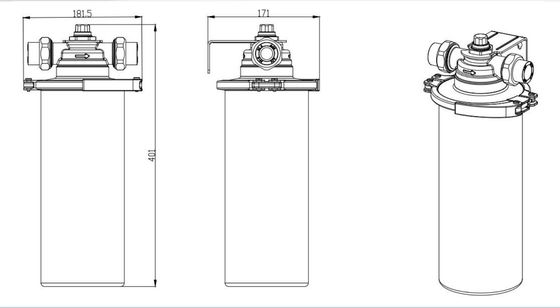 Prefilter baja tahan karat 5 mikron dengan katup tekanan manual