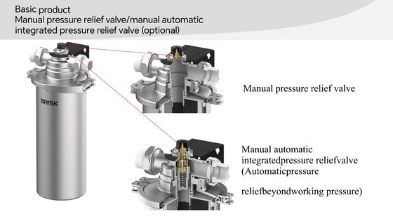 Pre-Filter Filtrasi 5 Mikron Baja Rinsing dengan Katup Pengurangan Tekanan Manual