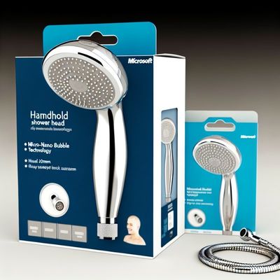 Micro Nano Bubble Handheld Shower Head 130mm Chrome 3 Mode Semprot