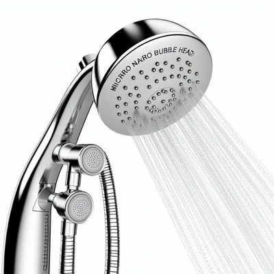 Micro Nano Bubble Handheld Shower Head 130mm Chrome 3 Mode Semprot