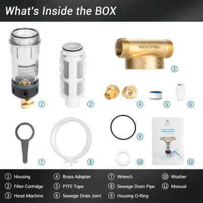 Filter Sedimen Backwash yang Dapat Digunakan Kembali Kelas Atas dengan Pembersihan Mendalam Pengikisan Dua Sisi untuk Penggunaan Seluruh Rumah