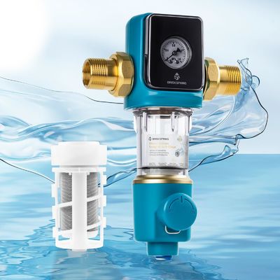 Premium 40 Micron Sediment Prefilter dengan BPA Free Auto Backwash Scraper untuk penggunaan rumah