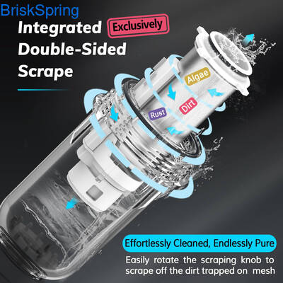 BPA Free Spin Down Water Filter dengan 1 Tahun Filter Life 4T Aliran Rate dan 0.15-1.5MPa Tekanan Air