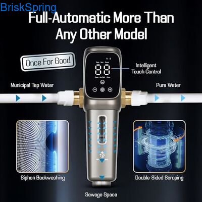 Universal Filter Sedimen Flushing Penuh Otomatis dengan Filtrasi 40 Mikron dan SUS 316 Rustless Steel Mesh untuk Perlindungan Seluruh Rumah
