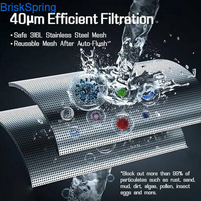 NSF bersertifikat 316L stainless steel mesh air pre filter dengan 6T / H aliran laju dan kontrol sentuh cerdas