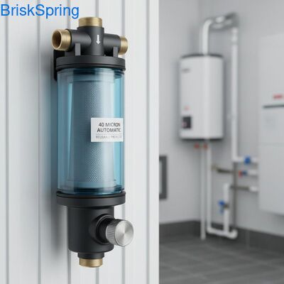 40 Mikron Penuh Otomatis Digunakan Kembali Spin Down Air Pre Filter untuk Seluruh Rumah Penghapusan Sedimen