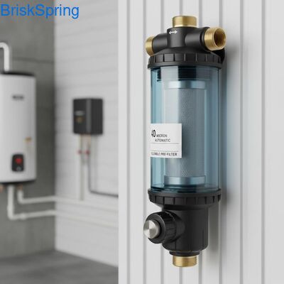 40 Mikron Penuh Otomatis Digunakan Kembali Spin Down Air Pre Filter untuk Seluruh Rumah Penghapusan Sedimen