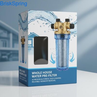40 Mikron Penuh Otomatis Digunakan Kembali Spin Down Air Pre Filter untuk Seluruh Rumah Penghapusan Sedimen