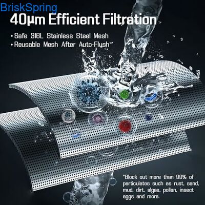 Filter air rumah 40 mikron otomatis dengan SUS 316 stainless steel untuk air keran yang bersih