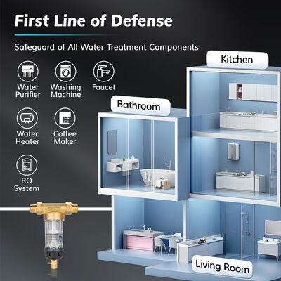 Pre-Filter Air Seluruh Rumah Manual Generasi Keempat dengan Keakuratan Filtrasi 40 μm dan Filtrasi Mesh yang Dapat Digunakan Kembali