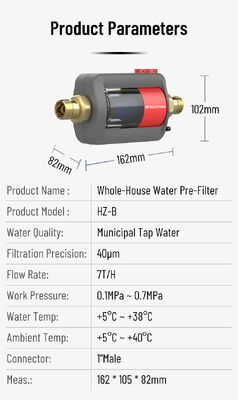 BriskSpring HZ-B-BS 40 Mikron Seluruh Rumah Sediment Pre Filter dengan SUS316L stainless steel Mesh dan 7 T / H Kapasitas Aliran Tinggi