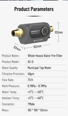 BriskSpring HZ-D Filter Sedimen Seluruh Rumah 40 Mikron dengan Aliran 7 T/H dan Pemasangan Putar 360 Derajat