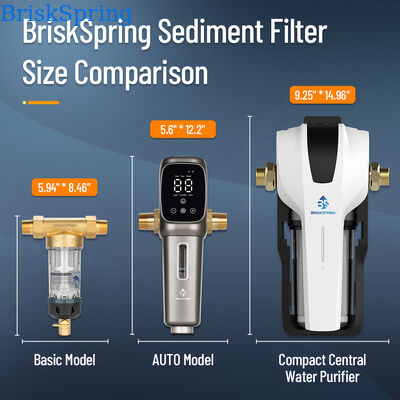BriskSpring N1-2C-BS Compact Central Water Purifier with 3 T/H Flow Rate and Quick-Release Cartridge for 50,000 L Capacity