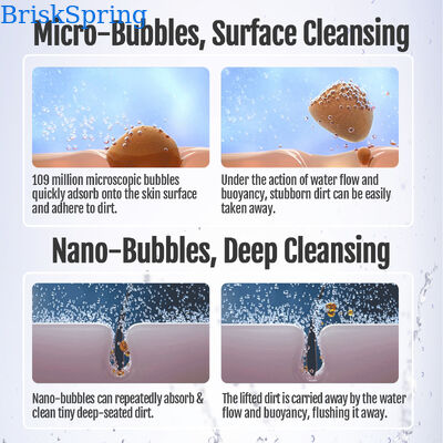 1440° Rotasi Multi-Joint Micro Nano Bubble Faucet Aerator dengan 1,09 × 108 ± 1,65 × 107 partikel/ml Konsentrasi Gelembung dan H59-1 Kuningan + SUS304 Konstruksi Baja Rantai