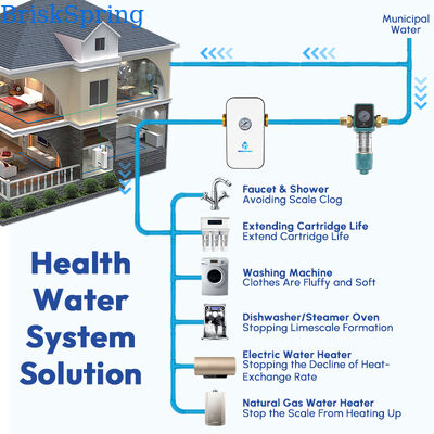 5000L/H Non Electric Whole House Water Descaler 99.99% Anti-Bacterial Salt Free Water Conditioner