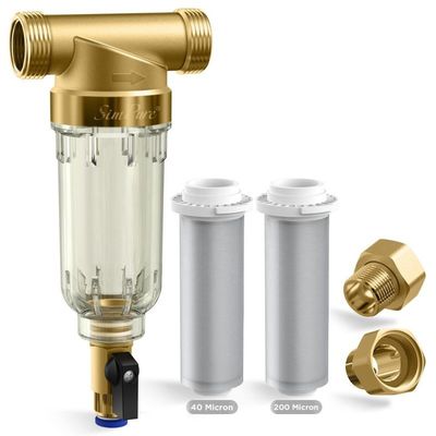 40 Mikron Filtrasi Flushable Spin Down Pra Filter Air Untuk Rumah