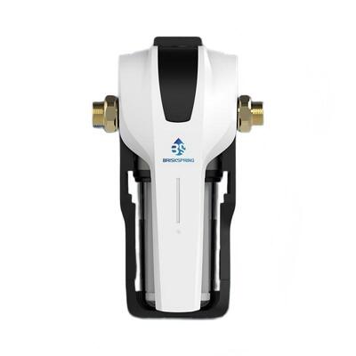 BRISKSPRING Pemurni Air Pusat Kompak dengan Smart Filter Life Indicator, PP + Carbon Composite Cartridge dan 15 L/min Flow Rate