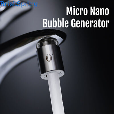 1440° Rotasi Multi-Joint Micro Nano Bubble Faucet Aerator dengan 1,09 × 108 ± 1,65 × 107 partikel/ml Konsentrasi Gelembung dan H59-1 Kuningan + SUS304 Konstruksi Baja Rantai